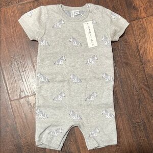 Janie and Jack Light Gray Zebra Pattern Bodysuit